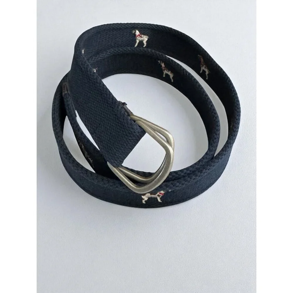 Lands’ End Boys D-Ring Dog Pattern Belt